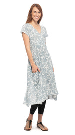 Swing Dress - white palm - rayon