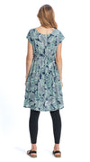 Robyn Dress - blue palm - rayon