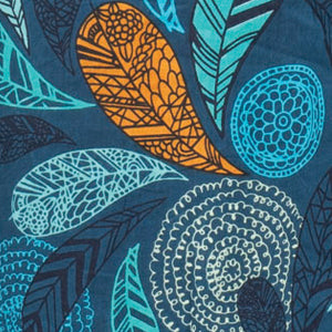 Olivia Dress - blue feather - organic cotton