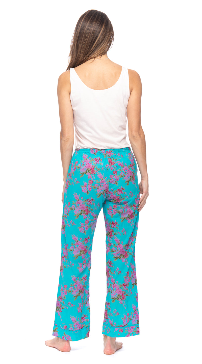 Organic Cotton Pajama Pants - turquoise