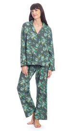 Organic Cotton PJ SET w/Gift Bag - tiny teal