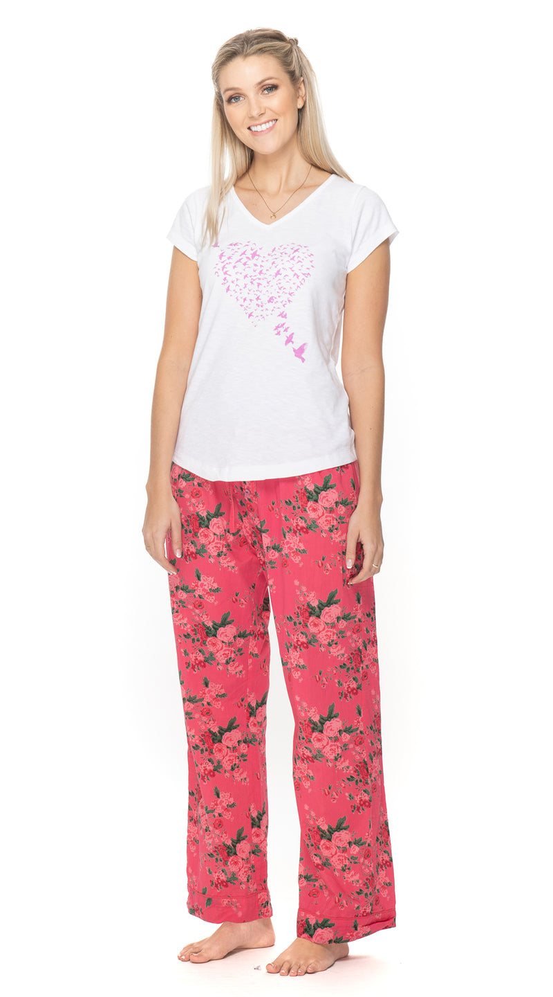 Organic Cotton Pajama Pants - pink