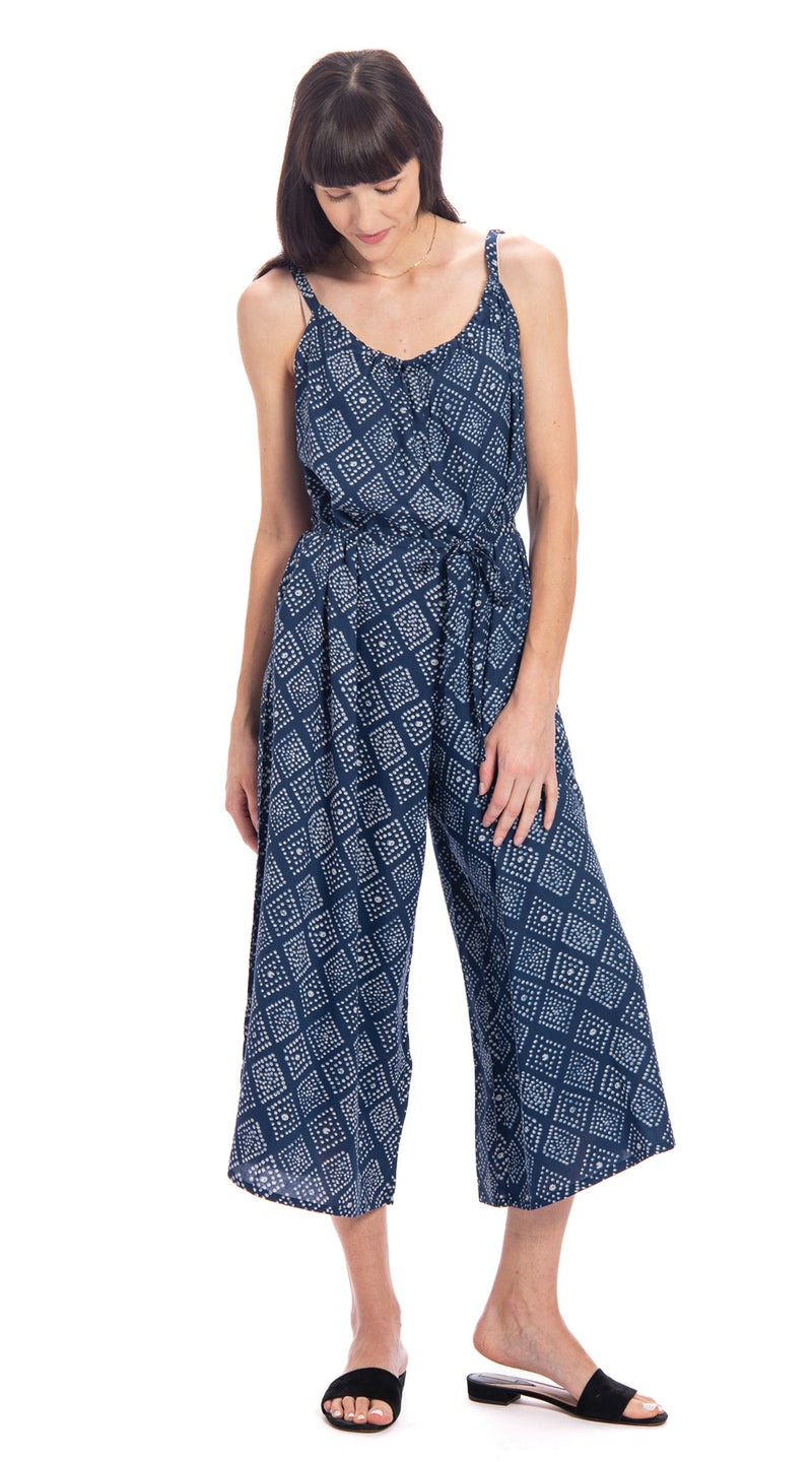 Marley Jumpsuit - blue diamonds