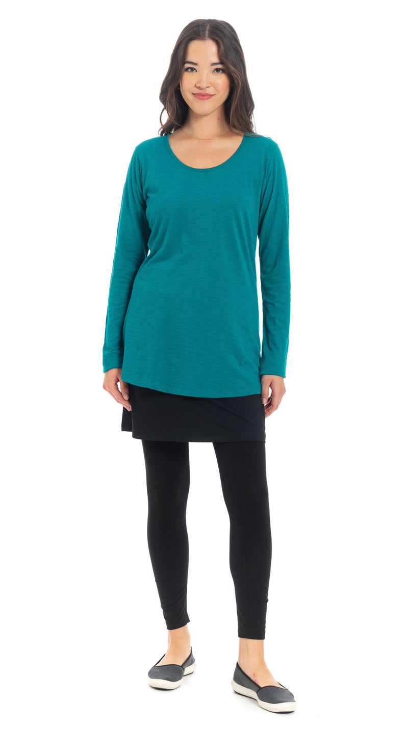Essential Long Top - peacock - org.cotton